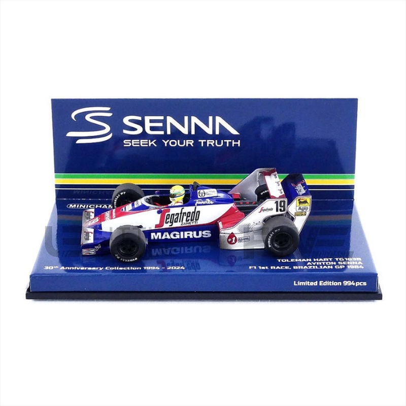 Minichamps 1/43 1984 toleman hart tg183b ayrton senna 2nd brazilian gp, dirty version, , medium-null
