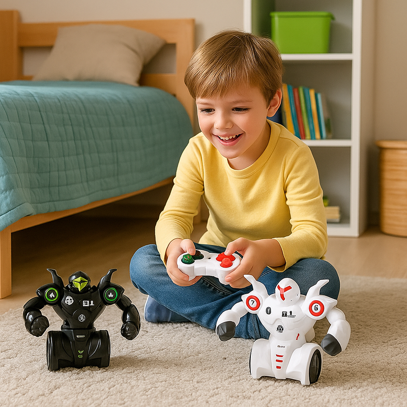 Product image: Σετ τηλεκατευθυνόμενα ρομπότ μάχης 2 τεμάχια με 2 τηλεχειριστήριο, εφέ φωτισμού & ήχου, , medium-null