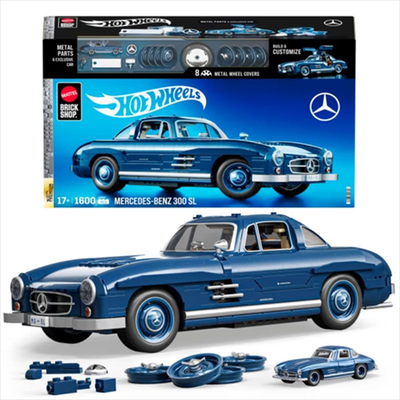 Hot wheels brick - mercedes-benz 300 sl building toy kit hww25, , medium