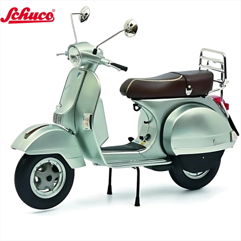Schuco 1/10 vespa px 125 with luggage carrier 70 years, metallic silver, , medium-null