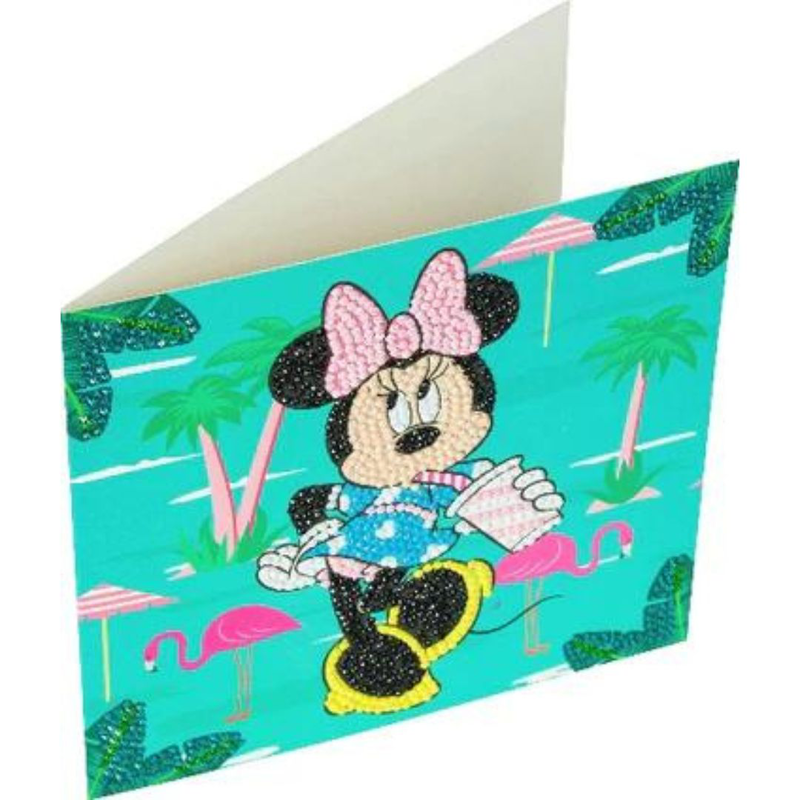 Craft buddy card crystal art minnie on holiday 18x18cm dny807, , medium-null