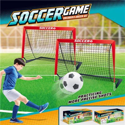 Black net double goal football goal, , medium