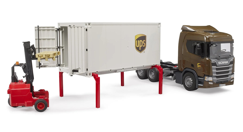 Bruder scania super 560r ups logistics truck with forklift, , medium-null