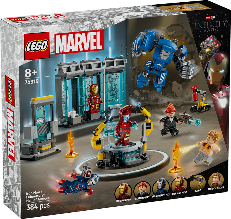 Lego iron man's laboratory: hall of armour 76315 for ages 8+ 379pcs, , medium-null