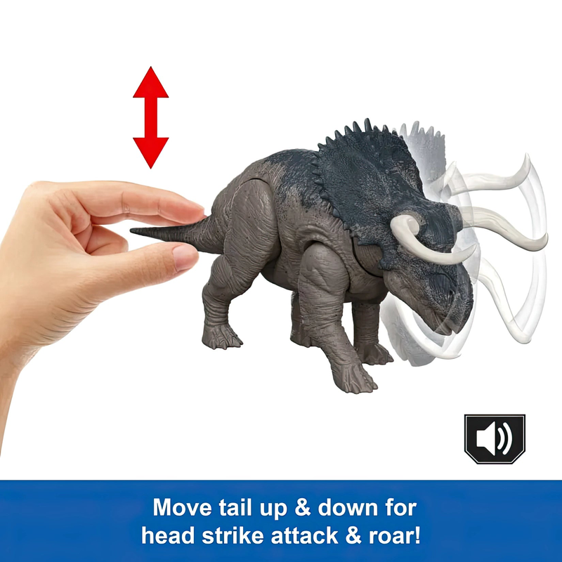 Jurassic world wild roar nasutoceratops dinosaur toy, , medium-null
