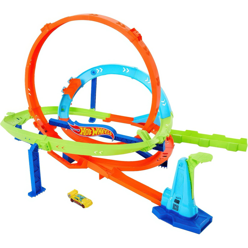 Hot wheels loop cyclone challenge car track set, , medium-null