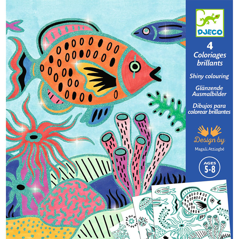 Djeco art and craft small gifts for older ones - colouring surprises under the sea, , medium-null