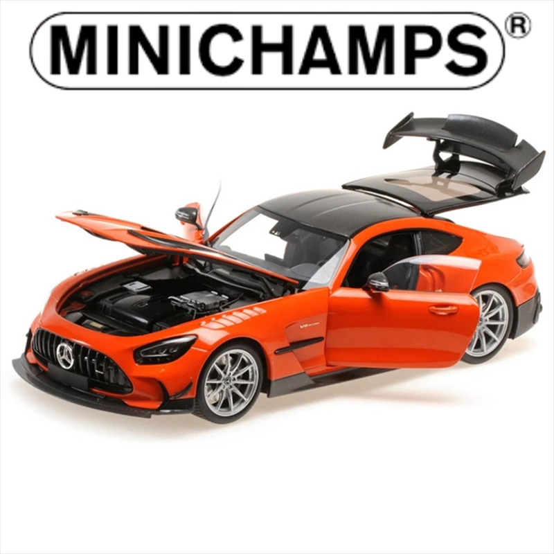 Minichamps 1/18 2021 mercedes-amg gt black series, orange with silver wheels, , medium-null