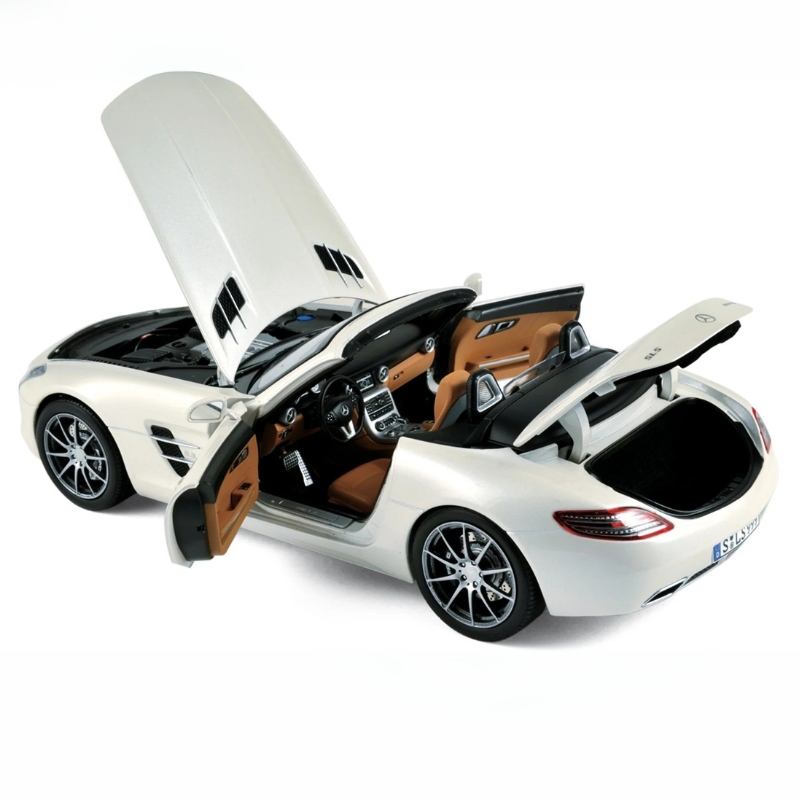 Norev 1/18 2011 mercedes sls amg roadster, metallic white, , medium image number null