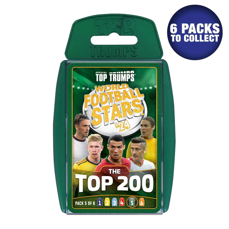 World football stars top 200 - pack 5 top trumps card game, , medium-null