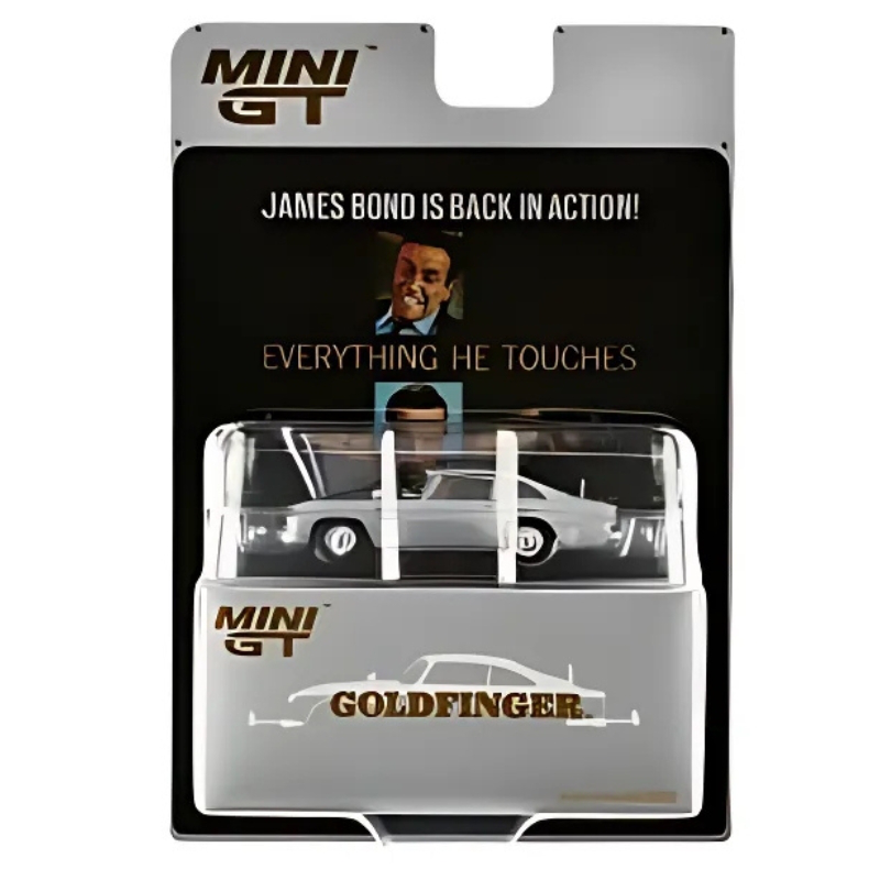 Mini gt 1/64 1965 aston martin db5 *goldfinger* english blister packaging, silver, , medium-null