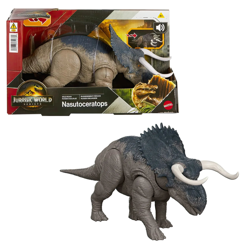 Jurassic world wild roar nasutoceratops dinosaur toy, , medium-null
