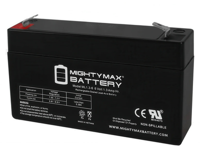 Mighty max 6v 1.3 ah battery