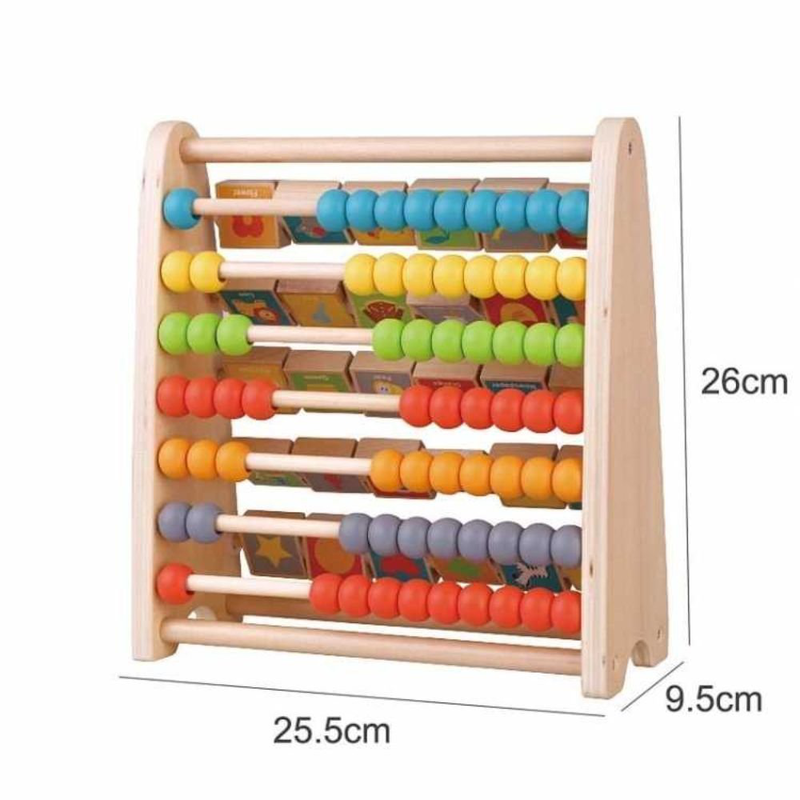 Product image: Ξύλινoς εκπαιδευτικός άβακας-αριθμητήριο με χάντρες, αριθμούς και αλφάβητο, , medium-null