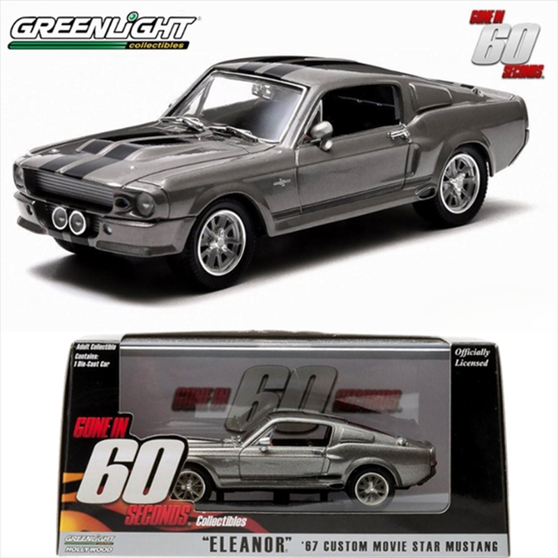 Product image: Greenlight 1/43 1967 ford mustang *eleanor* gone in 60 seconds 2000, tungsten grey with black stripe, , medium-null