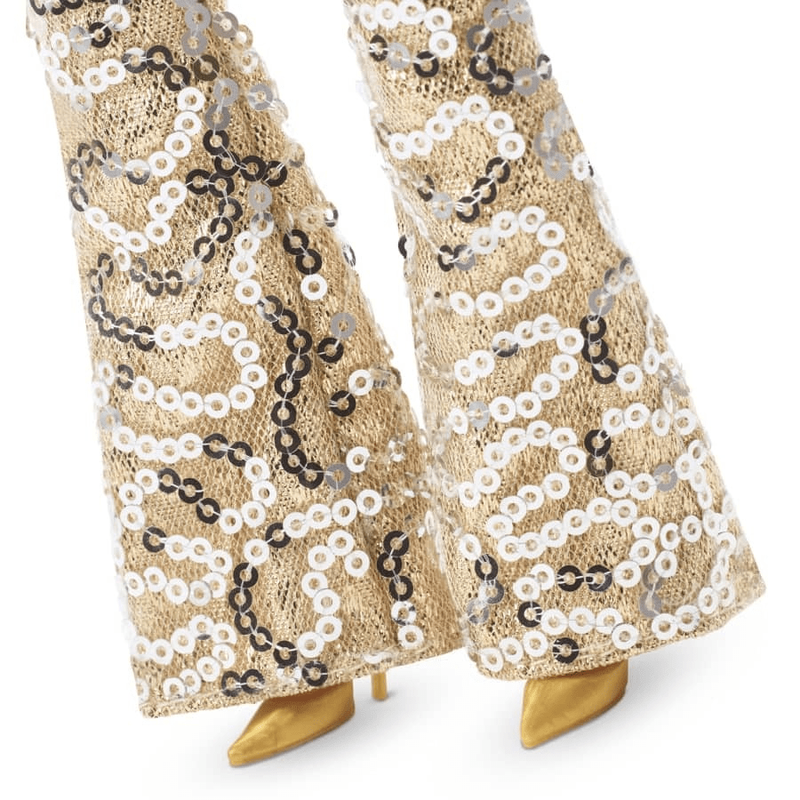 Barbie the movie collectible doll, margot robbie - gold disco jumpsuit, , medium-null