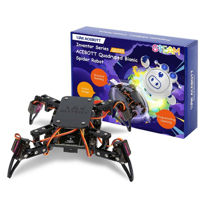 Quadruped bionic spider robot kit: (esp8266 & Wi-Fi) - acebott, , medium-null