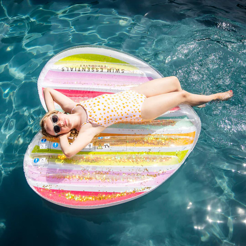 Swim essentials: heart-shaped swimming mat for children from 6+ years - "rainbow heart", , medium image number null