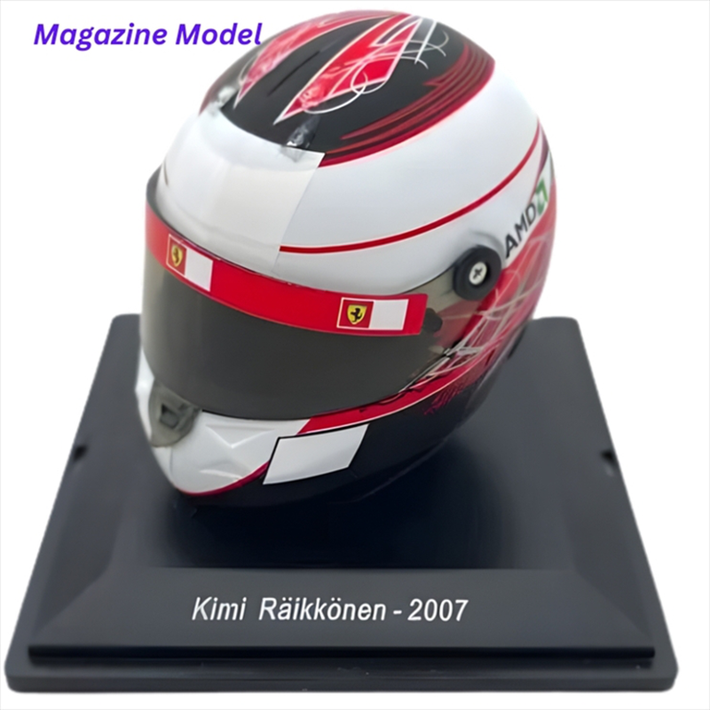 Magazine model 1/5 - spark kimi raikk&ouml;nen #6 ferrari f2007 formula 1 world champion 2007  helmet, , medium-null