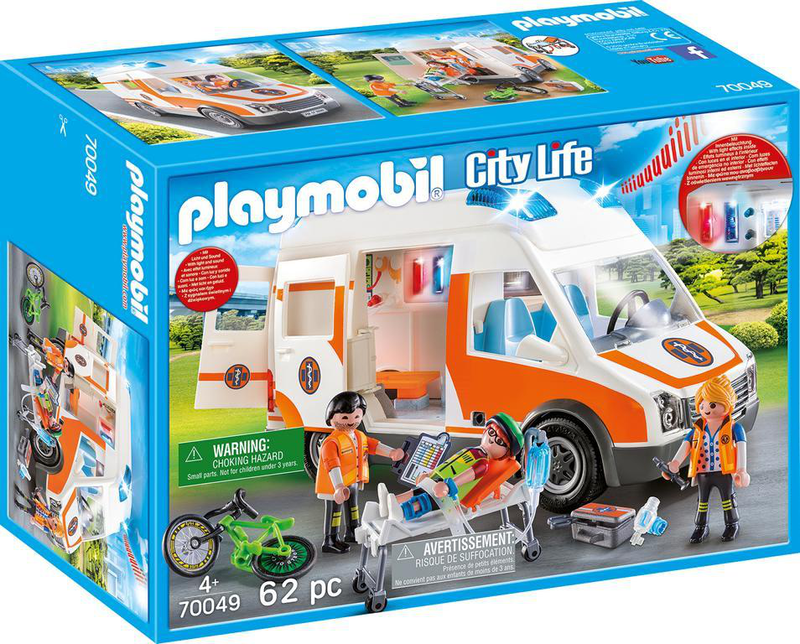 Playmobil 70049 city life ambulance with flashing lights, , medium image number null