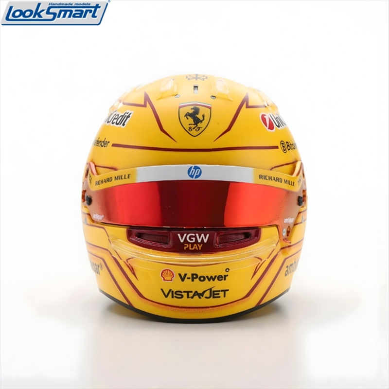 Looksmart 1/5 bell helmet - helmet f1 lewis hamilton team ferrari hp n 44 monaco gp 2025 - yellow, , medium-null