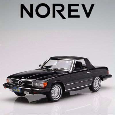Norev 1/18 1979 mercedes benz 450 sl r107 us-version american gigolo, black
