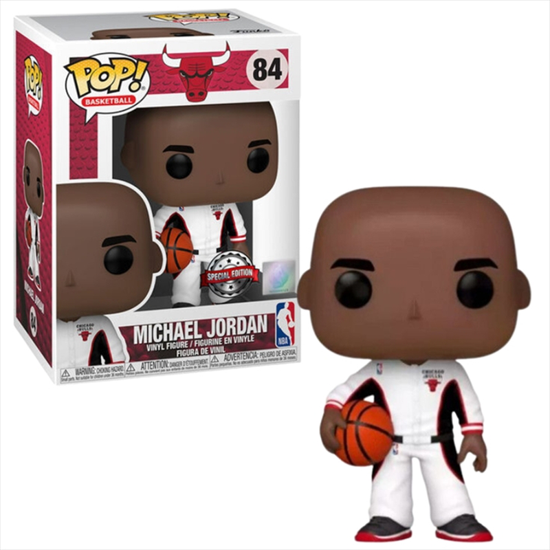 Product image: Funko pop! Nba: bulls - michael jordan white warm-ups #84 figure exclusive, , medium-null