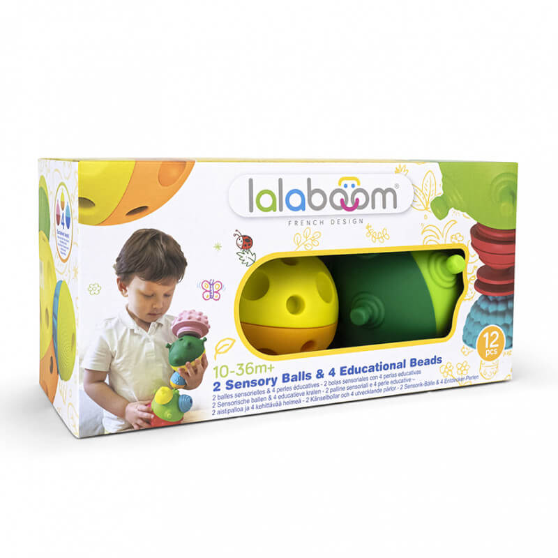 Lalaboom 2 sensory balls with 8pcs beads, , medium-null
