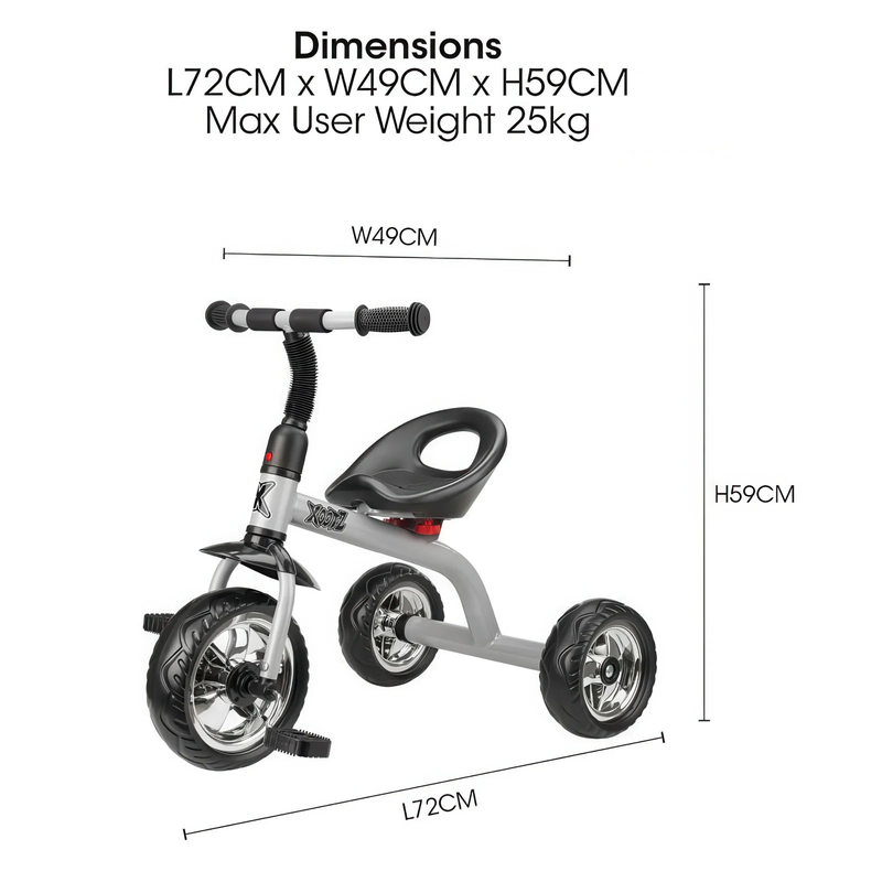 Xootz trike beginner tricycle - silver-null