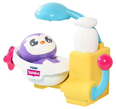 As tomy toomies peryn's shower & scrub penguin bubble bath toy 72610 18m+