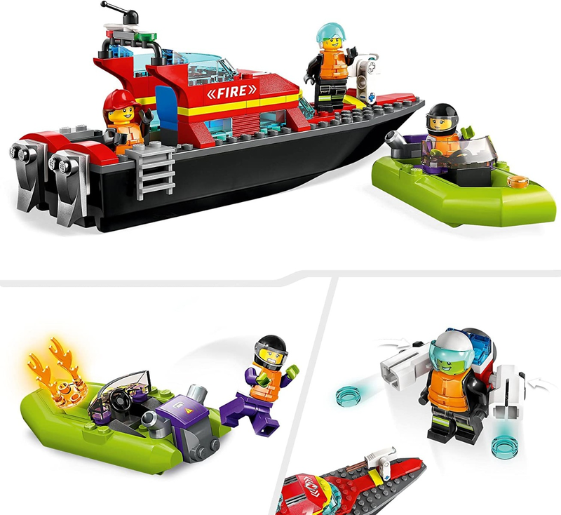 Lego city fire rescue boat 60373 for ages 5+, , medium-null