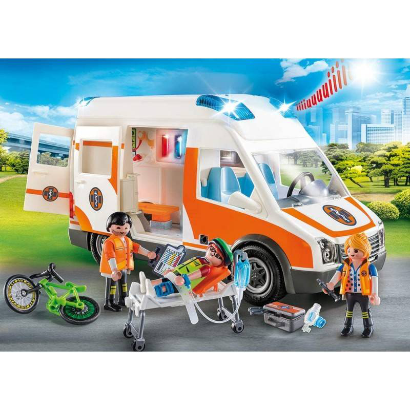 Playmobil 70049 city life ambulance with flashing lights, , medium image number null