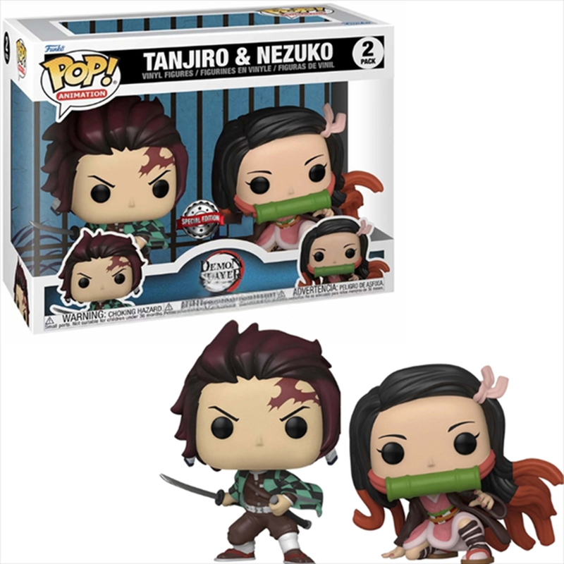 Product image: Funko pop! 2-pack animation: demon slayer kimetsy no yaiba - tanjiro nezuko special edition vinyl f, , medium-null