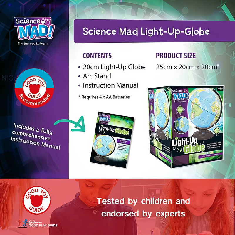 Science mad light up globe, , medium-null