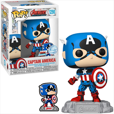 Funko pop! Marvel: beyond earths mightiest captain america w pin special edition #1290