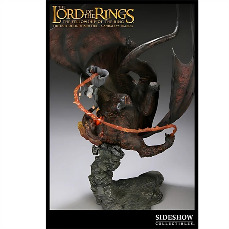 Gandalf vs balrog lord of the rings diorama duel light  fire sideshow #0745/1000, , medium-null