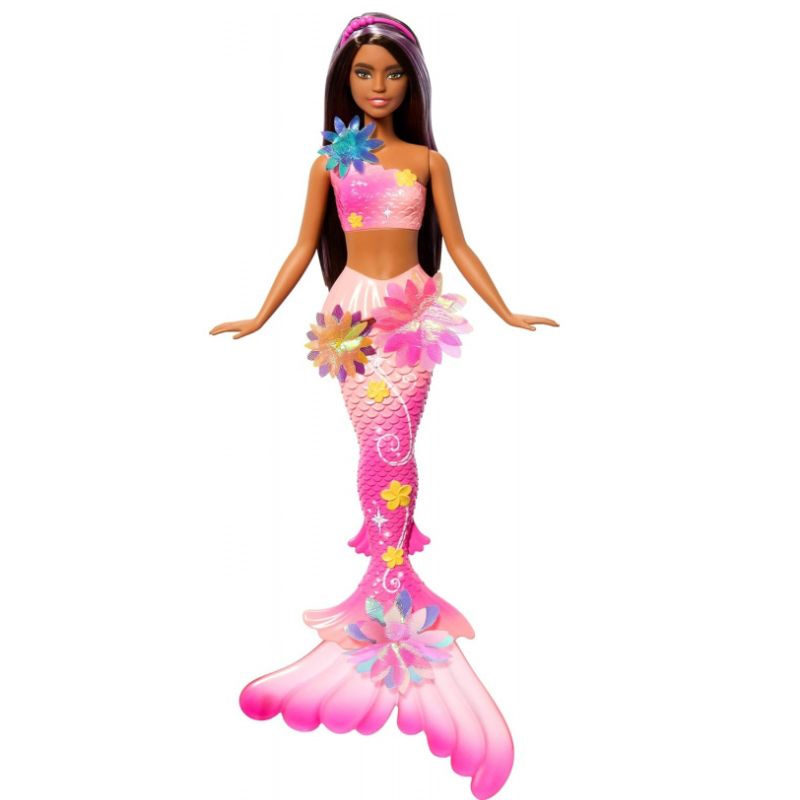 Barbie flower magic mermaid doll - brown hair jdm73, , medium-null