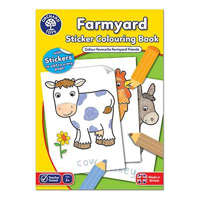 Orchard toys farmyard sticker colouring book, , medium