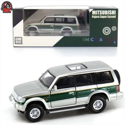 Bm creations 1996 mitsubishi pajero 2nd Generation rhd, 1/64 silver with green stripe, , medium