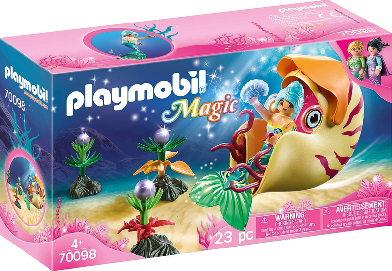 Playmobil 70098 magic - mermaid with snail gondola, , medium-null