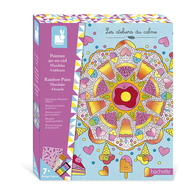 Rainbow painting mandalas
