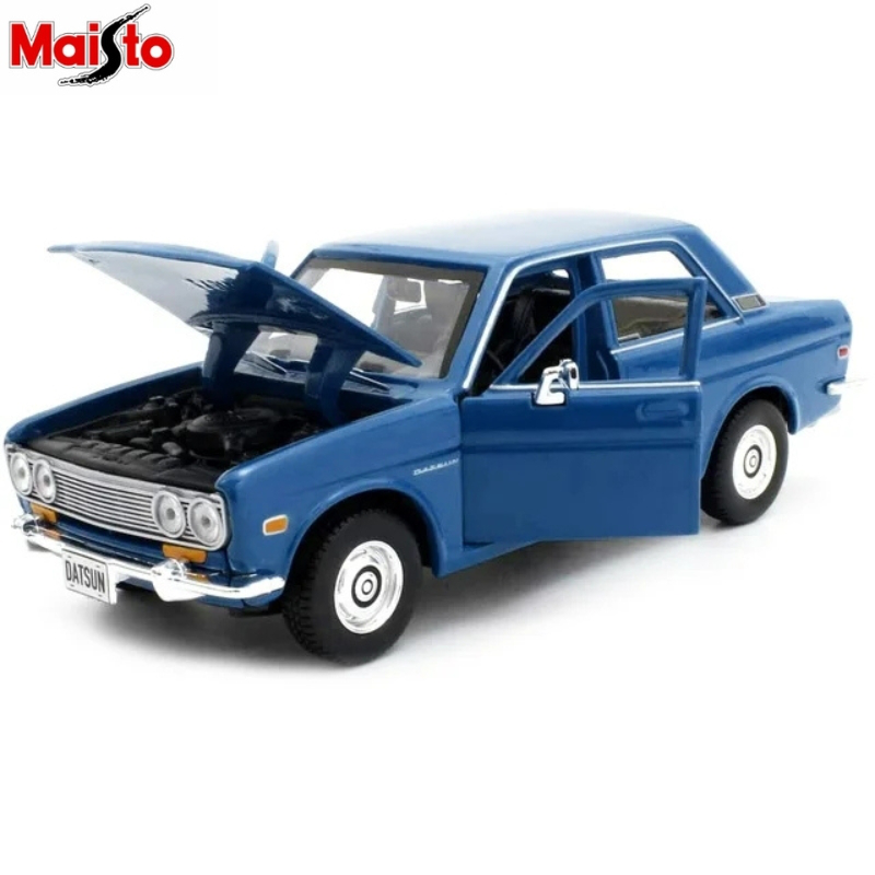 Maisto 1/24 1971 datsun 510, blue, , medium-null
