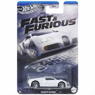 Mattel hot wheels fast furious sl 1/64 - racing course - bugatti veyron white, , medium