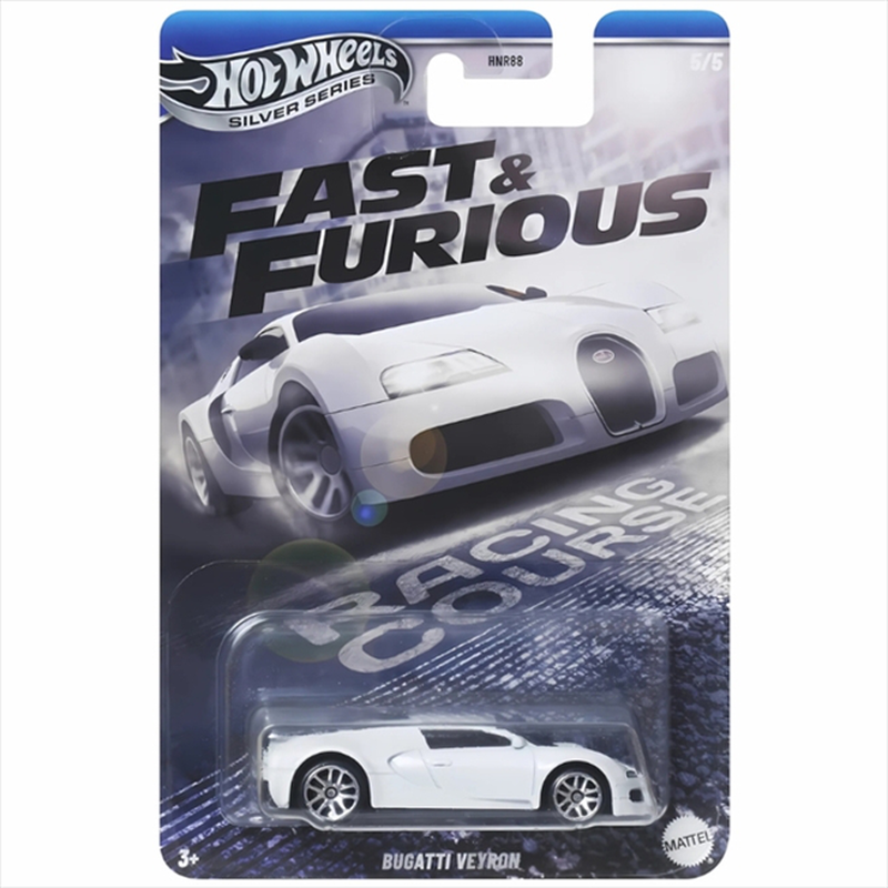 Product image: Mattel hot wheels fast furious sl 1/64 - racing course - bugatti veyron white, , medium-null