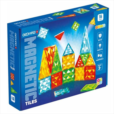 Geomag magnetic tiles gems for ages 3+ 16pcs, , medium