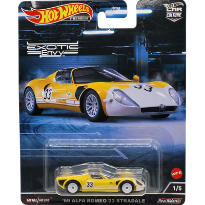 Hotwheels premium exotic envy '69 alfa romeo 33 stradale, , medium