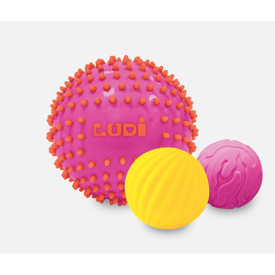 Set of 3 pink big sensory balls, , medium