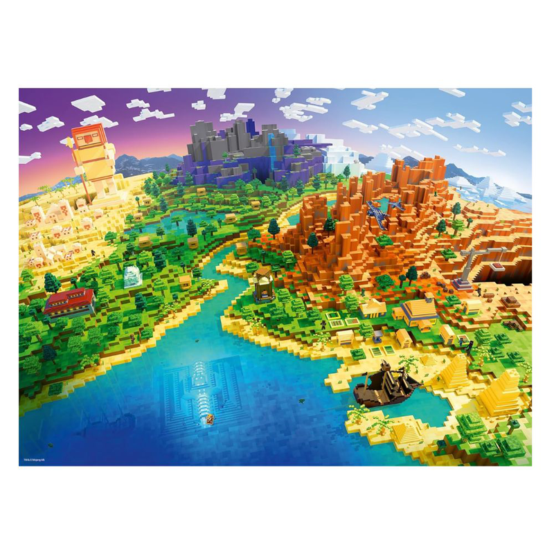 Ravensburger 500-piece puzzle minecraft enter the world of creation, ages 10+, , medium-null