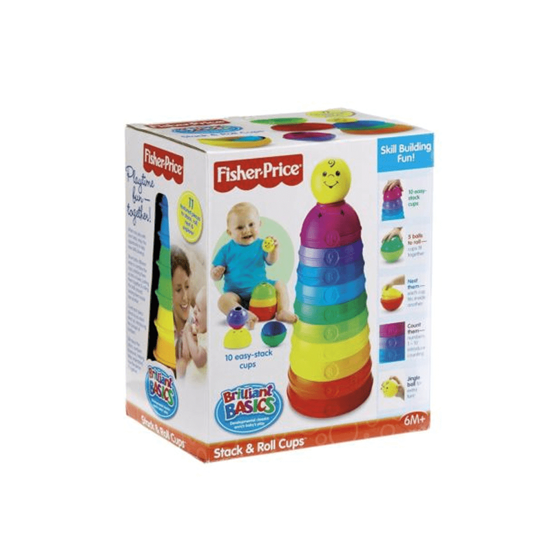 Fisher price brilliant basics stack &amp; roll cups, , medium-null