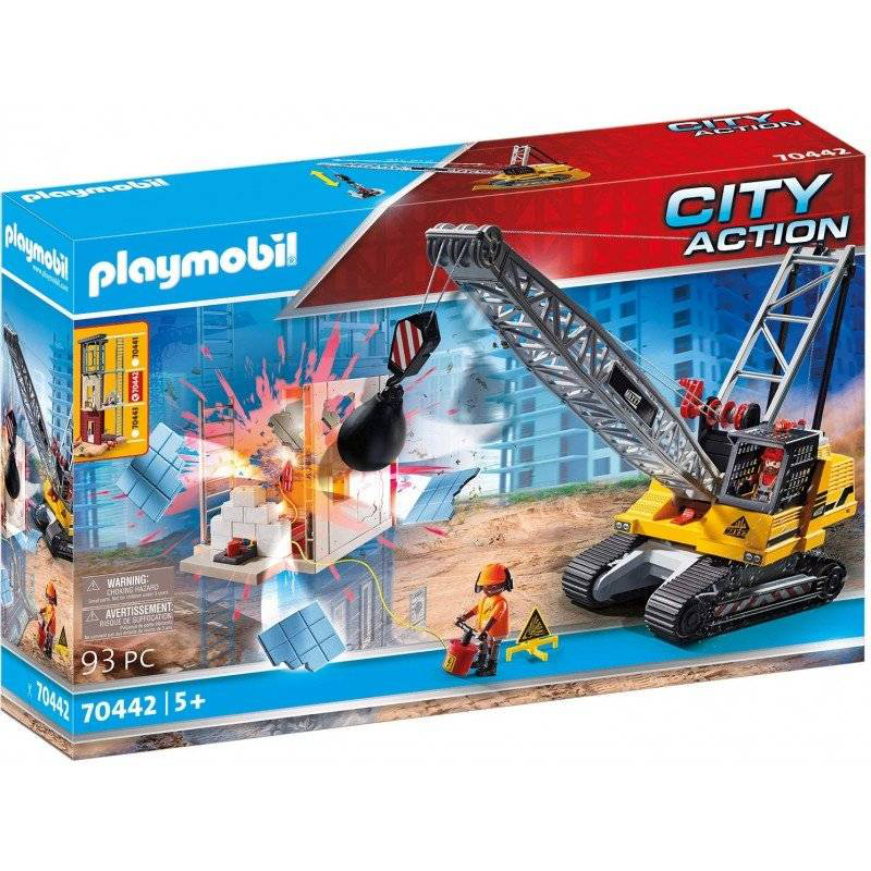 Product image: Playmobil 70442 city action construction demolition crane with working winch, , medium-null